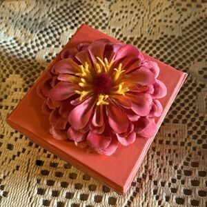 Vintage Hallmark Heart Trinket Box, Locket, Ornament - Heavy Enamel w/ latch